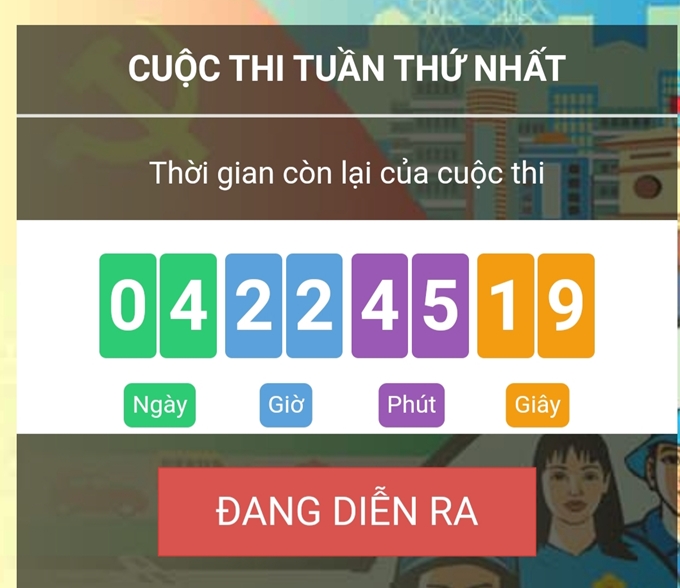 Ảnh chụp màn hình giao diện Cuộc thi trên mạng VCNet (Vcnet.vn) 